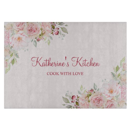 Pastel Roze Rozenbloem Bloemen Bloemen Moederdag G Snijplank (Voorkant)