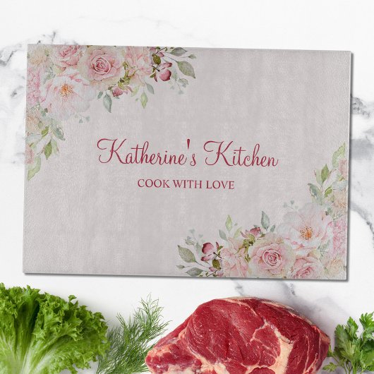 Pastel Roze Rozenbloem Bloemen Bloemen Moederdag G Snijplank