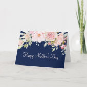 Pastel Roze Rozenbloem Bloemen Happy Moederdag Kaart (Voorkant)