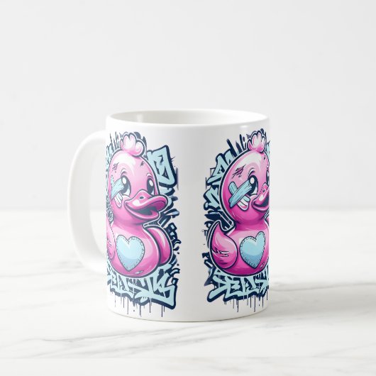 Pastel Roze Rubber Eend Mok (Voorkant links)