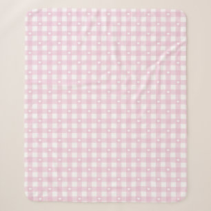 Pastel Roze Ruitjes Sherpa Deken