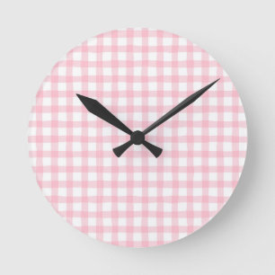 Pastel Roze Rut – Zachte Esthetische Naadloze Ronde Klok