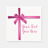 Pastel Roze Satijn Lint Boog Verjaardagsfeest Servet (Voorkant)