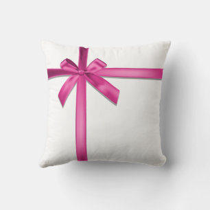 Pastel Roze Satijnen Lint Boog Kussen