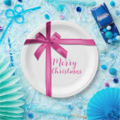 Pastel Roze Satijnen Lint Verjaardagsfeest Papieren Bordje (Feest)