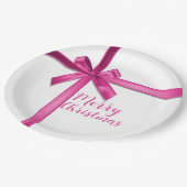 Pastel Roze Satijnen Lint Verjaardagsfeest Papieren Bordje (Gekanteld)