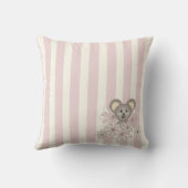 Pastel Roze Schattige Baby Koala Beer Kinderkamer Kussen (Achterkant)