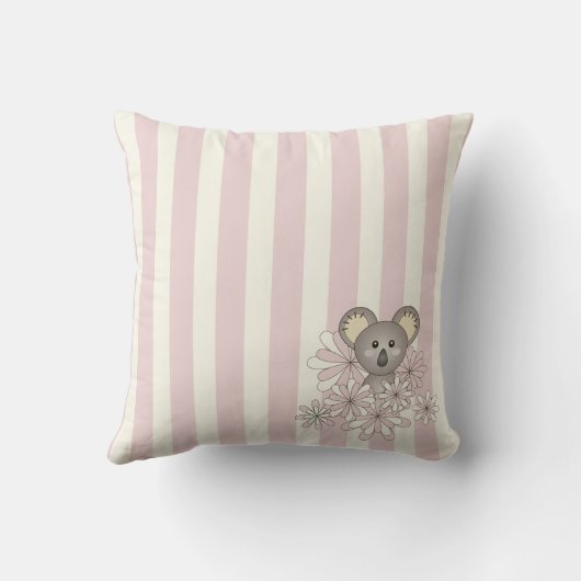 Pastel Roze Schattige Baby Koala Beer Kinderkamer Kussen (Achterkant)