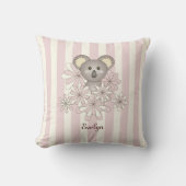 Pastel Roze Schattige Baby Koala Beer Kinderkamer Kussen (Voorkant)
