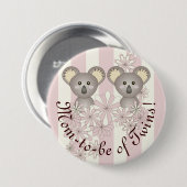 Pastel Roze Schattige Baby Koala Moeder-to-be van  Ronde Button 7,6 Cm (Voorkant /achterkant)