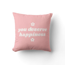 Pastel Roze Schattige Retro Geluk Slogan