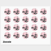 Pastel Roze Schattige Spinnen Halloween Ronde Sticker (Vel)