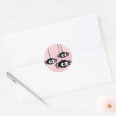 Pastel Roze Schattige Spinnen Halloween Ronde Sticker (Envelop)