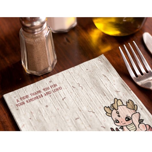 Pastel Roze Schattigee Cake Baby Dragon Servet