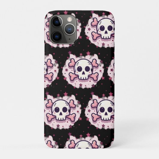 Pastel Roze Schedel en Kruisbeenderen Case-Mate iPhone Case (Achterkant)