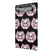 Pastel Roze Schedel en Kruisbeenderen Mini Klembord (Angled2)
