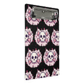 Pastel Roze Schedel en Kruisbeenderen Mini Klembord (Schuin)