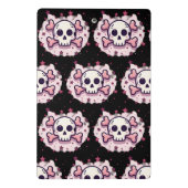 Pastel Roze Schedel en Kruisbeenderen Mini Klembord (Achterkant)