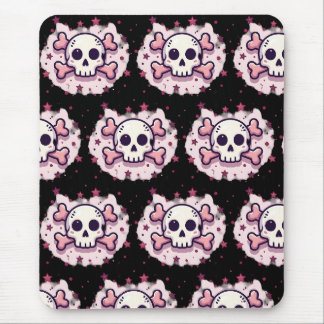 Pastel Roze Schedel en Kruisbeenderen Muismat