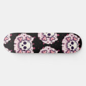 Pastel Roze Schedel en Kruisbeenderen Persoonlijk Skateboard (Horizontaal)
