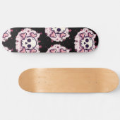 Pastel Roze Schedel en Kruisbeenderen Persoonlijk Skateboard (Horizontaal)