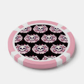 Pastel Roze Schedel en Kruisbeenderen Poker Chips (Enkel)