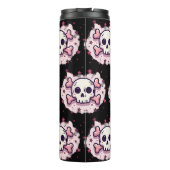 Pastel Roze Schedel en Kruisbeenderen Thermosbeker (Achterkant)