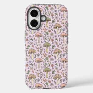 Pastel Roze Schimmel Cottagecore Naadloos Patroon iPhone 16 Hoesje
