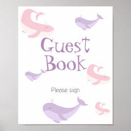 Pastel Roze Sering Gastboek Poster