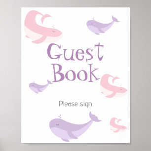 Pastel Roze Sering Gastboek Poster