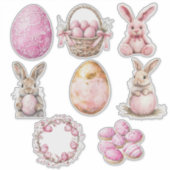 Pastel Roze Set 2 Pasen Sticker (Voorkant)