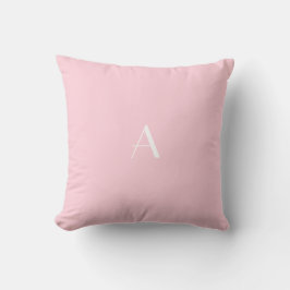 Pastel Roze Sierkussen w Wit Monogram