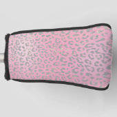 Pastel Roze Silver Leopard Print Golfheadcover (Voorkant)