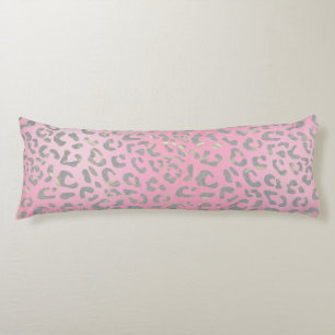 Pastel Roze Silver Leopard Print Lichaamskussen