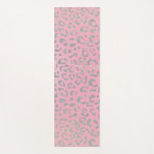 Pastel Roze Silver Leopard Print Yogamat (Voorkant)