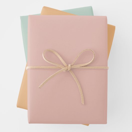 Pastel Roze Sinaasappel Groene Wrapping Paper Shee (In situ)