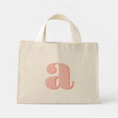 Pastel Roze Sinaasappel Monogrammed Retro Letterin Mini Tote Bag (Achterkant)