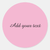 Pastel roze sjabloon ronde sticker (Voorkant)