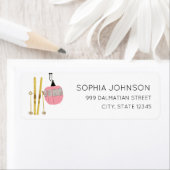 Pastel Roze Skiën Retouradres Label (Insitu)