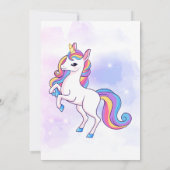 Pastel Roze Skies Magical Unicorn Girly Birthday Kaart (Achterkant)
