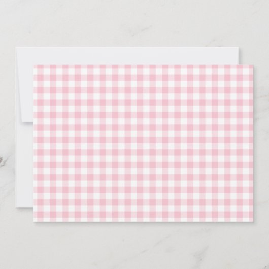 Pastel Roze Small Gingham Whimsical Calligrafie Notitiekaartje (Achterkant)