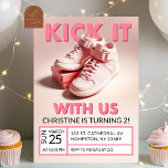 Pastel Roze Sneaker 2e Verjaardag Meisje Kaart<br><div class="desc">Sneaker Ball Kids Verjaardagsfeest,  Air Jordan Kids Verjaardagsfeest,  Laten we het Sneakerball Uitnodiging,  Rainbow Sneakers Verjaardagsfeest.</div>