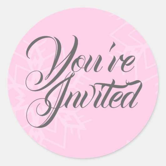 Pastel Roze Sneeuwvlokken Envelop Seal Stickers (Voorkant)
