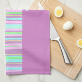 Pastel Roze Snoep Stripe keukentheekdoeken Theedoek (Quarter Fold)