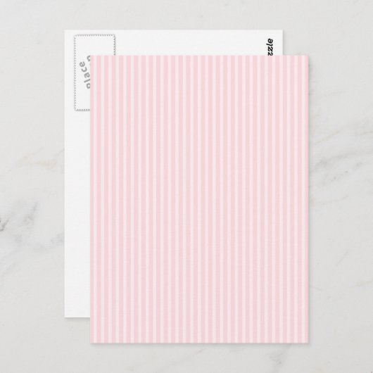 Pastel roze Snoepjes strepen. Briefkaart (Voorkant / Achterkant)