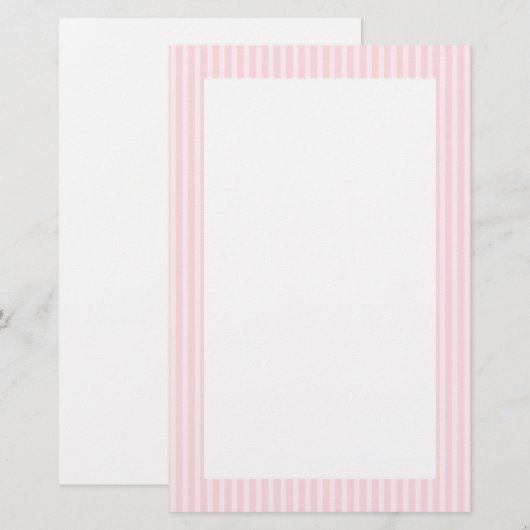 Pastel roze Snoepjes strepen. Briefpapier (Voorkant / Achterkant)