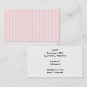 Pastel roze Snoepjes strepen. Visitekaartje (Voorkant / Achterkant)