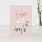 Pastel Roze Sober en Helder Kerstmis Bedankkaart (Voorkant)