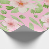 Pastel Roze Spring Bloemen Patroon Cadeaupapier (Hoek)