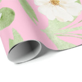Pastel Roze Spring Bloemen Patroon Cadeaupapier (Rol Hoek)
